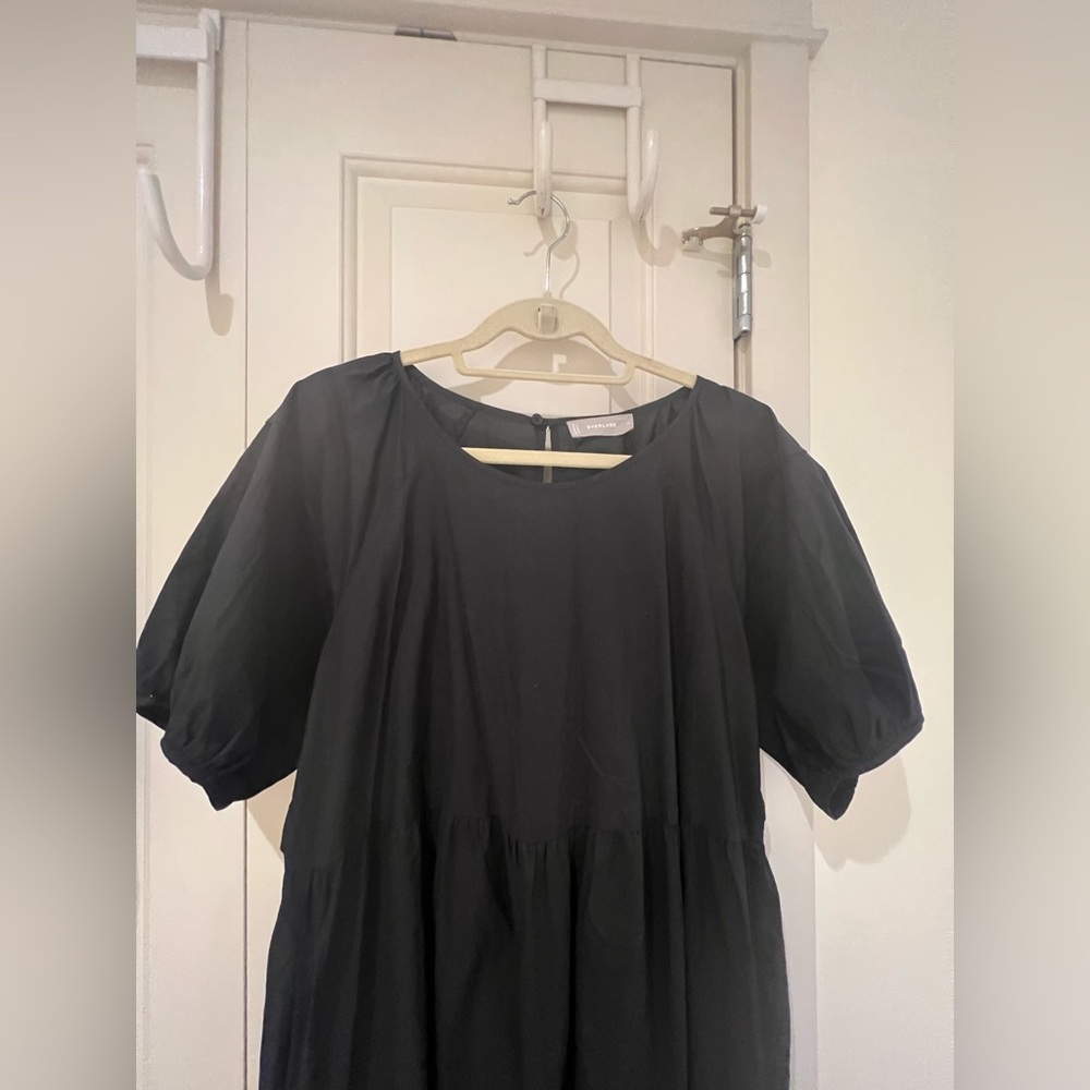 Everlane cotton black poplin dress